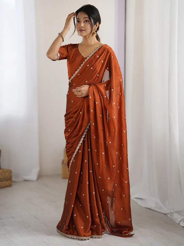 Women's_Pure_Georgette_Brown_Embellished_Designer_Saree_With_Blouse_Piece