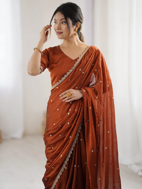 Women's_Pure_Georgette_Brown_Embellished_Designer_Saree_With_Blouse_Piece