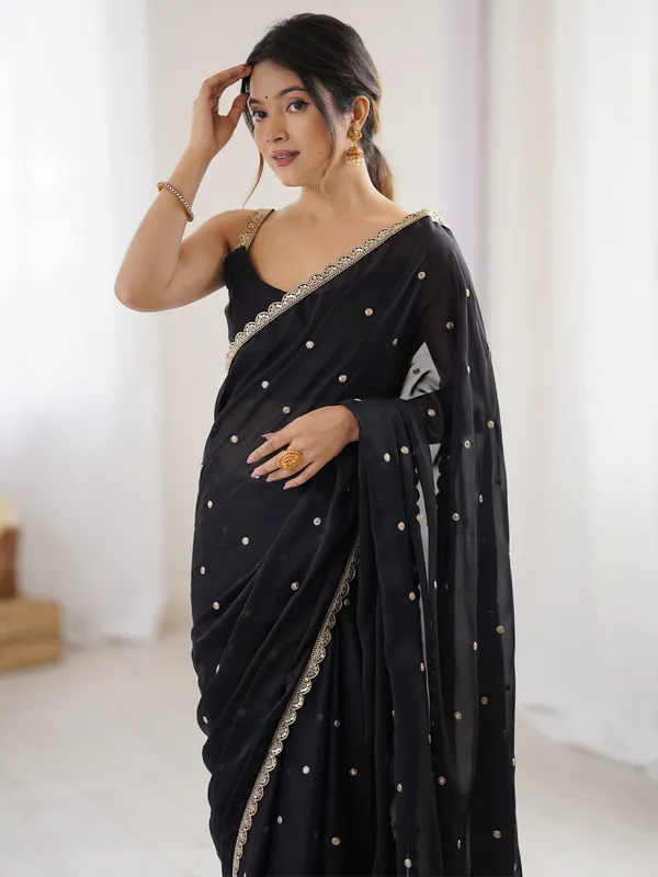 Women's_Pure_Georgette_Black_Embellished_Designer_Saree_With_Blouse_Piece