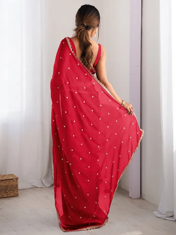 Women's_Pure_Georgette_Red_Embellished_Designer_Saree_With_Blouse_Piece
