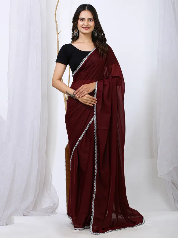 Women's_Georgette_Burgundy_Embellished_Designer_Saree_With_Blouse_Piece