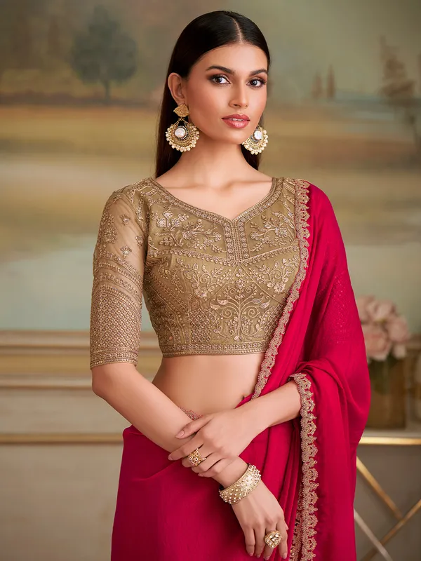 Women's_Georgette_Red_Embellished_Designer_Saree_With_Blouse_Piece