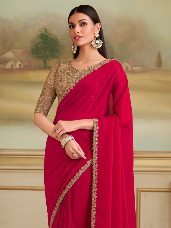Women's_Georgette_Red_Embellished_Designer_Saree_With_Blouse_Piece