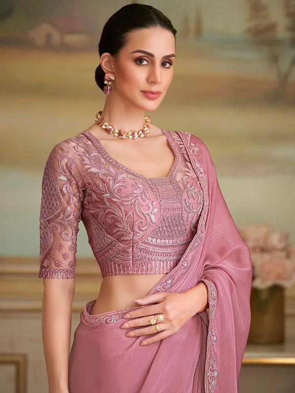 Women's_Georgette_Pink_Embellished_Designer_Saree_With_Blouse_Piece