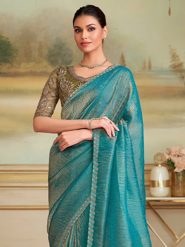 Women's_Georgette_Light_Blue_Embellished_Designer_Saree_With_Blouse_Piece