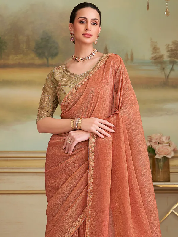Women's_Georgette_Rust_Embellished_Designer_Saree_With_Blouse_Piece