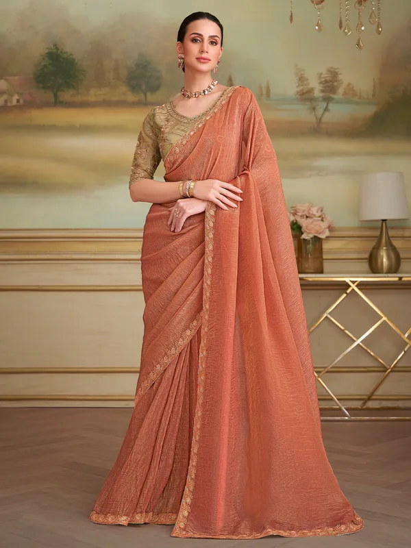 Women's_Georgette_Rust_Embellished_Designer_Saree_With_Blouse_Piece