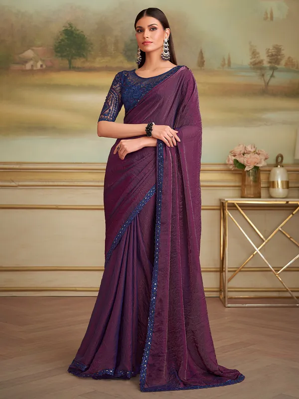 Women's_Georgette_Purple_Embellished_Designer_Saree_With_Blouse_Piece
