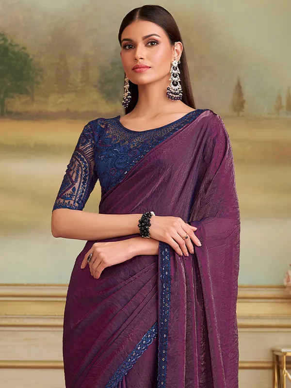 Women's_Georgette_Purple_Embellished_Designer_Saree_With_Blouse_Piece