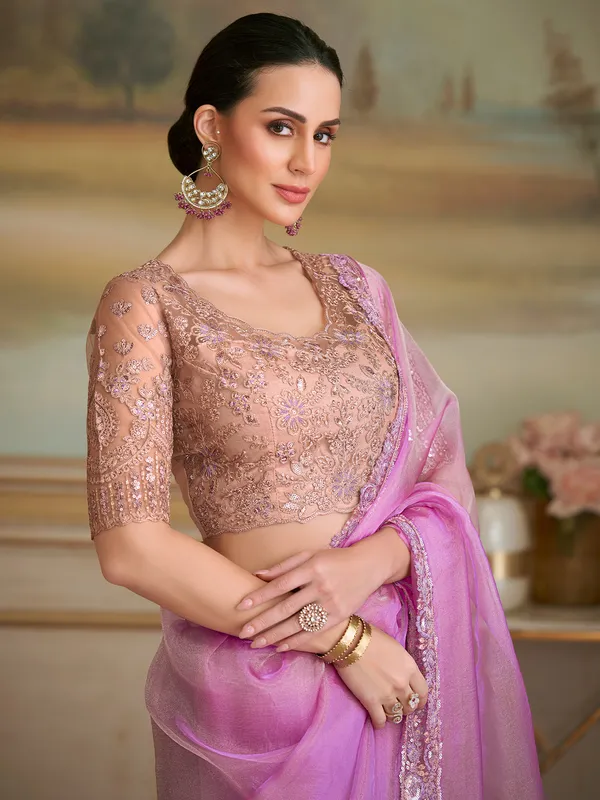Women's_Georgette_Lavender_Embellished_Designer_Saree_With_Blouse_Piece