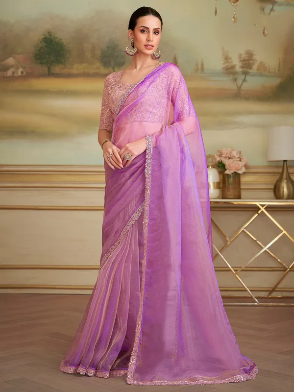 Women's_Georgette_Lavender_Embellished_Designer_Saree_With_Blouse_Piece