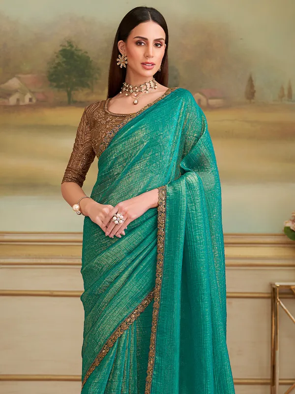 Women's_Georgette_Green_Embellished_Designer_Saree_With_Blouse_Piece