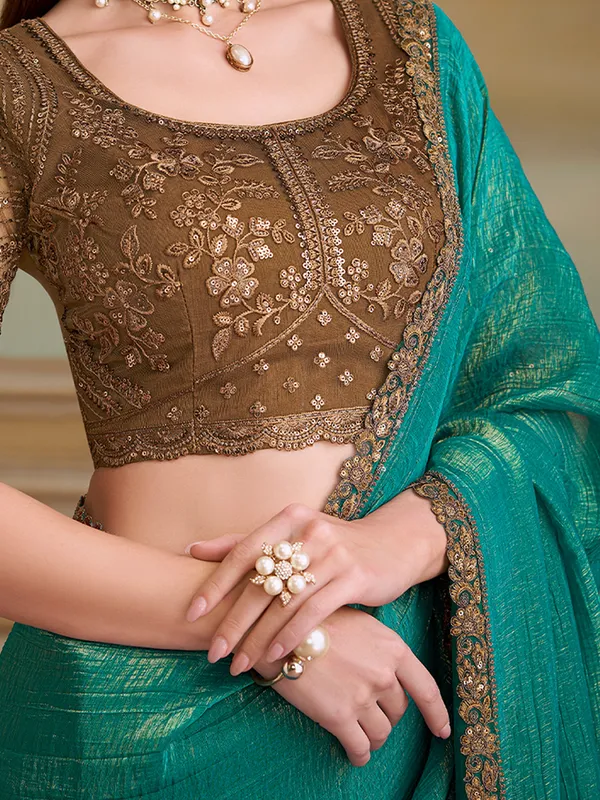 Women's_Georgette_Green_Embellished_Designer_Saree_With_Blouse_Piece