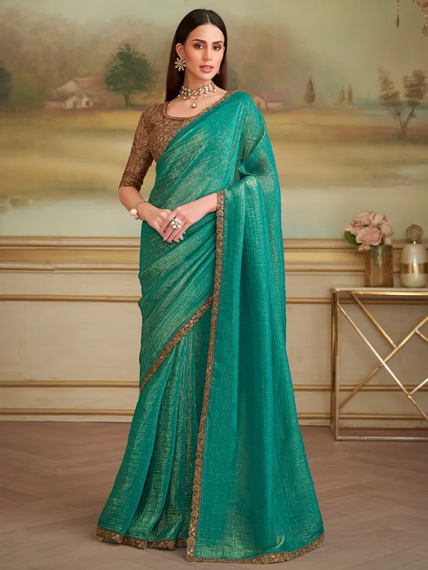 Women's_Georgette_Green_Embellished_Designer_Saree_With_Blouse_Piece