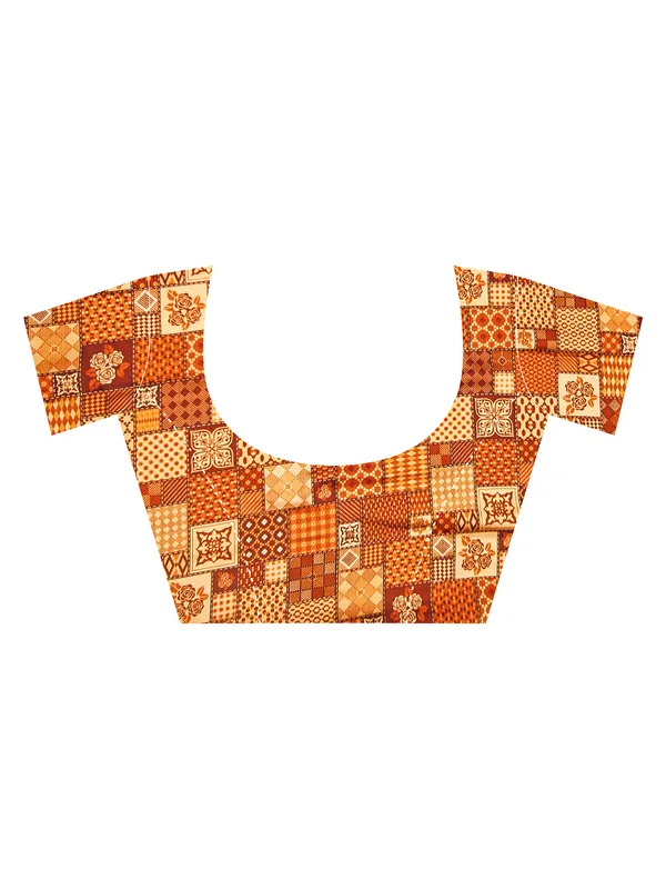 Women's_Crepe_Beige_Printed_Designer_Saree_With_Blouse_Piece