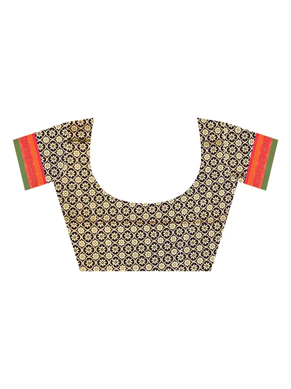 Women's_Crepe_Black_Printed_Designer_Saree_With_Blouse_Piece