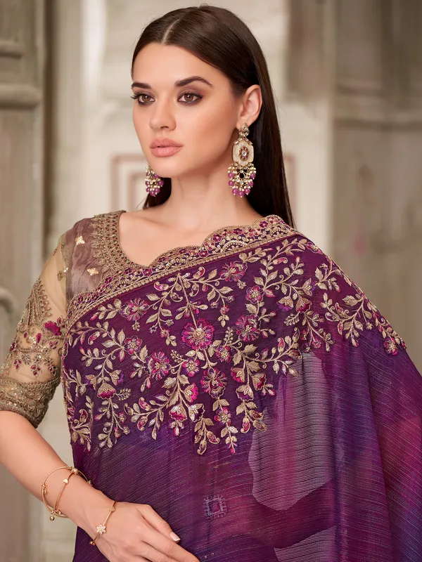 Women's_Pure_Georgette_Purple_Embellished_Designer_Saree_With_Blouse_Piece