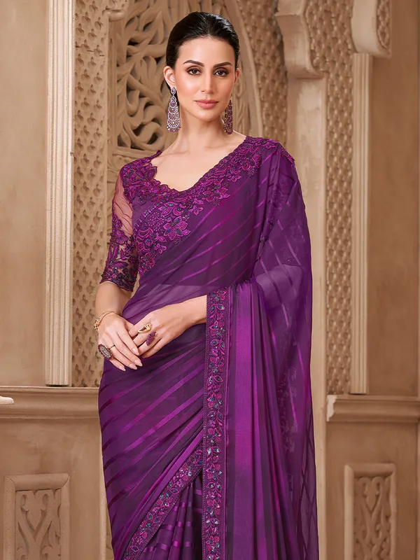 Women's_Georgette_Purple_Embellished_Designer_Saree_With_Blouse_Piece