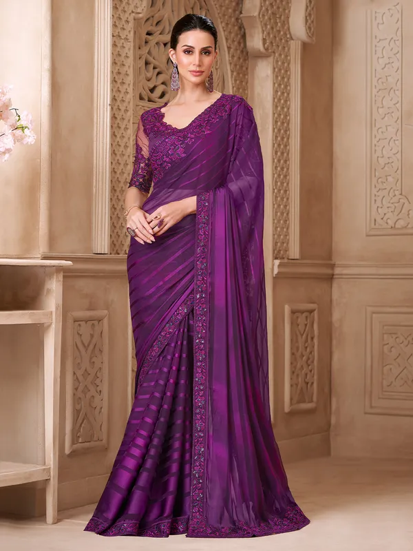 Women's_Georgette_Purple_Embellished_Designer_Saree_With_Blouse_Piece