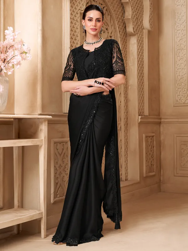 Women's_Georgette_Black_Embellished_Designer_Saree_With_Blouse_Piece