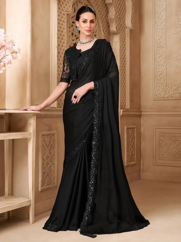 Women's_Georgette_Black_Embellished_Designer_Saree_With_Blouse_Piece