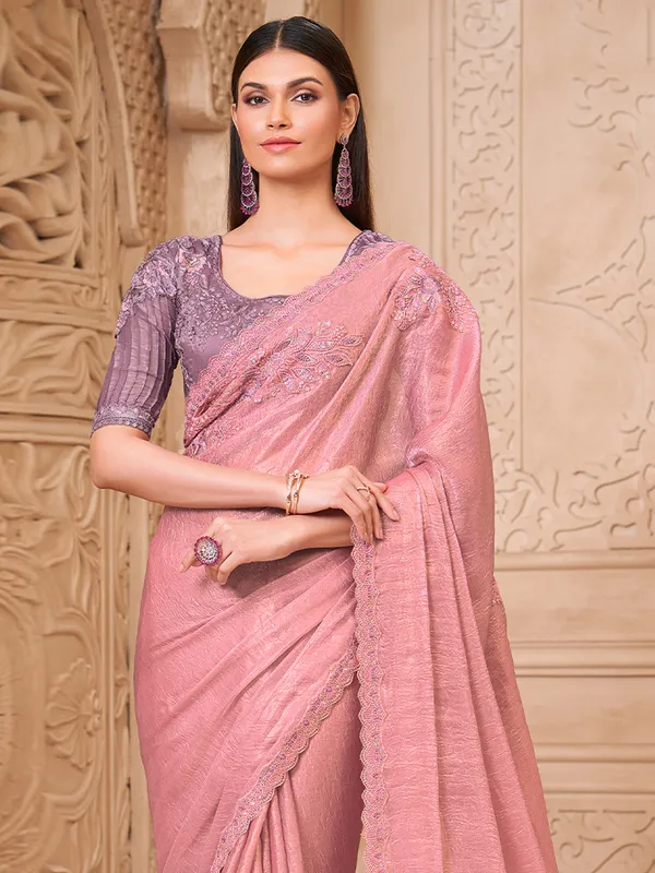 Women's_Georgette_Pink_Embellished_Designer_Saree_With_Blouse_Piece