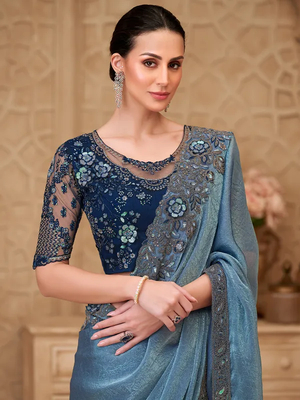 Women's_Georgette_Blue_Embellished_Designer_Saree_With_Blouse_Piece
