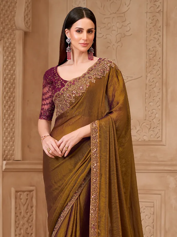 Women's_Georgette_Bronze_Embellished_Designer_Saree_With_Blouse_Piece