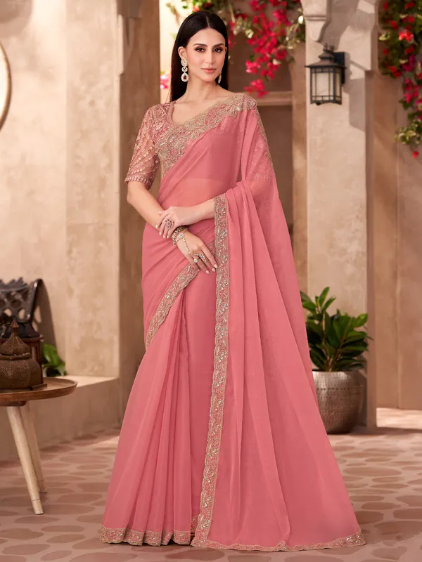Women's_Georgette_Peach_Embellished_Designer_Saree_With_Blouse_Piece