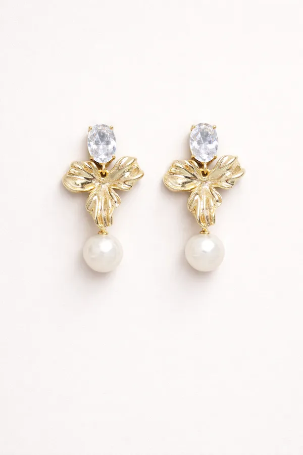 Gold-Polished_Seraph__Drops_Earrings_With_Crystal_&_Pearl_Accent