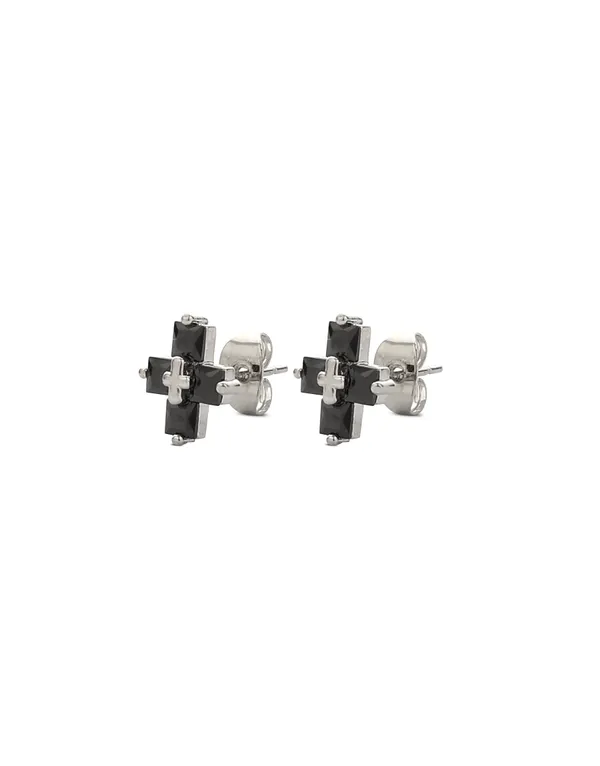 Hip_Hop_Cross_Earrings_-_Black
