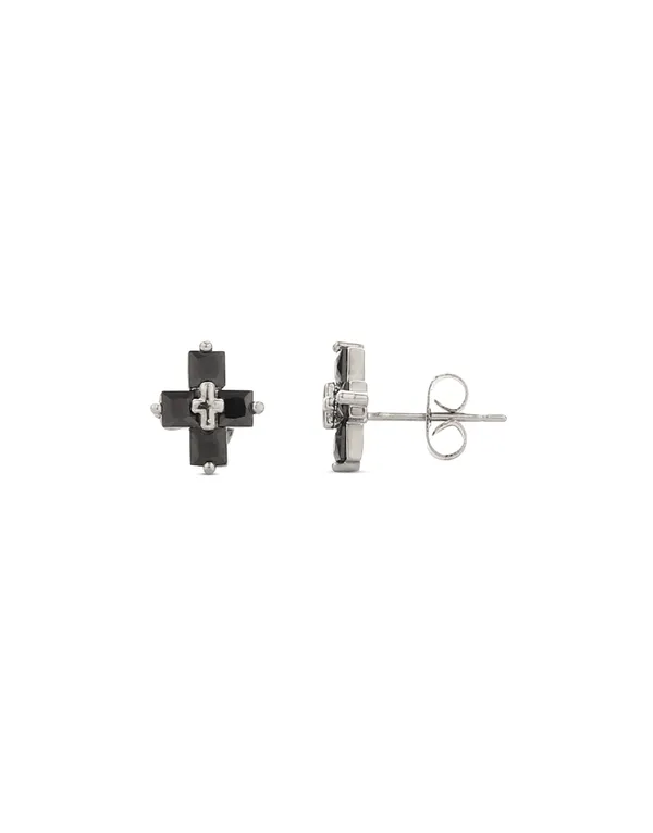 Hip_Hop_Cross_Earrings_-_Black