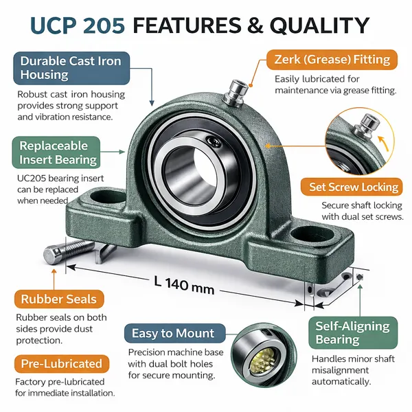 UCP_205_Pillow_Block_Bearing_Unit,_25mm_Bore