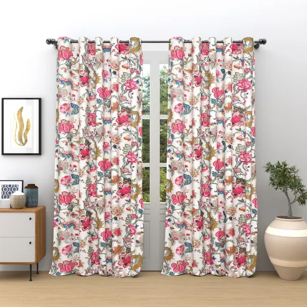 Pink_Pure_Cotton_Anokhi_Printed_Home_Window_Curtain_For_Home_Decor