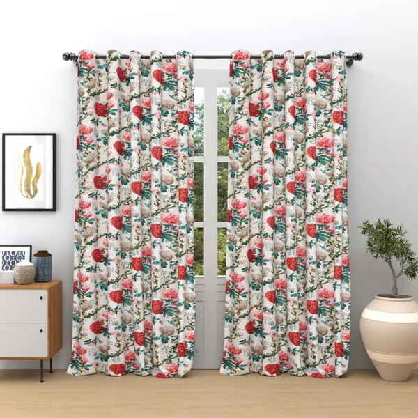 Sunflower_Red_Cotton_Anokhi_Printed_Long_Door_Curtains_With_Grommets_Room_Darkening_Curtains_For_Home_Decor