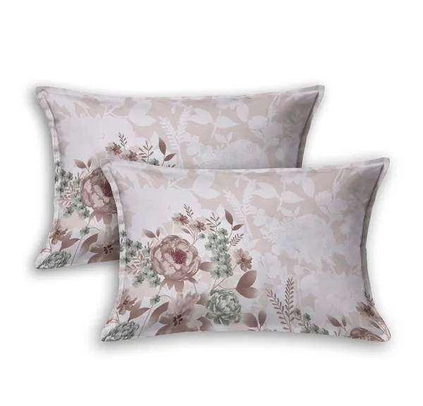 White_Floral_Printed_Cotton_Bedsheet_Set_with_2_Pillow_Covers_�_Soft_Double_Bed_Bedding