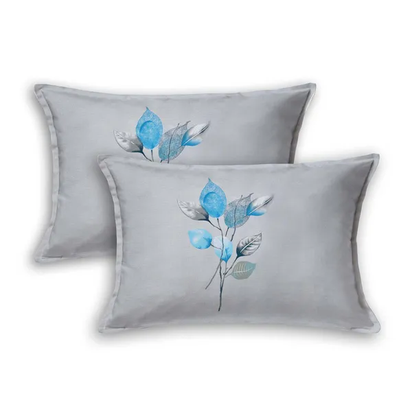 White_&_Sky_Blue_Floral_Printed_Cotton_Bedsheet_Set_with_2_Pillow_Covers_�_Soft_Double_Bed_Bedding