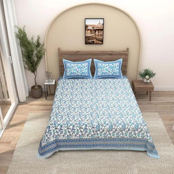 Aqua_Indigo_Bloom_Pure_Cotton_Ethnic_Jaipuri_Printed_Double_Bedsheet_With_2_Pillow_Covers_For_Home_Decor