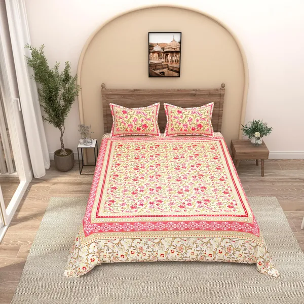 Lemon_&_Magenta_Pure_Cotton_Ethnic_Jaipuri_Printed_Double_Bedsheet_With_2_Pillow_Covers_For_Home_Decor