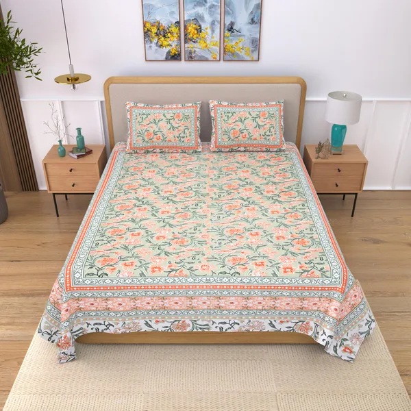 Mustard_Pure_Cotton_Ethnic_Jaipuri_Printed_Double_Bedsheet_With_2_Pillow_Covers_For_Home_Decor