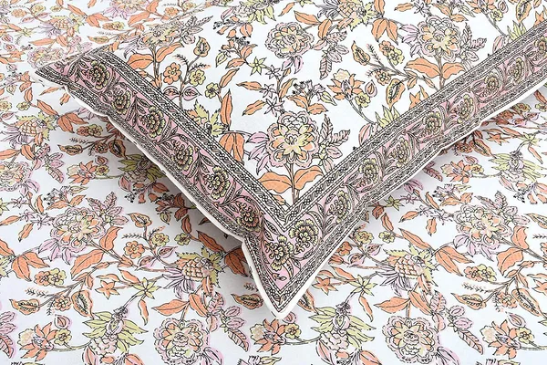 Orange_Cotton_Single_Bedsheet_With_1_Pillow_Cover_For_Home_Decor
