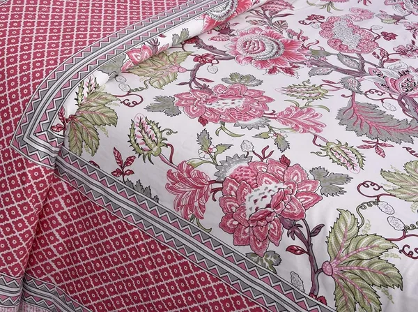 Pink_Cotton_Single_Bedsheet_With_1_Pillow_Cover_For_Home_Decor