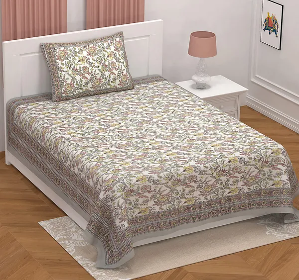 Gray_Cotton_Single_Bedsheet_With_1_Pillow_Cover_For_Home_Decor