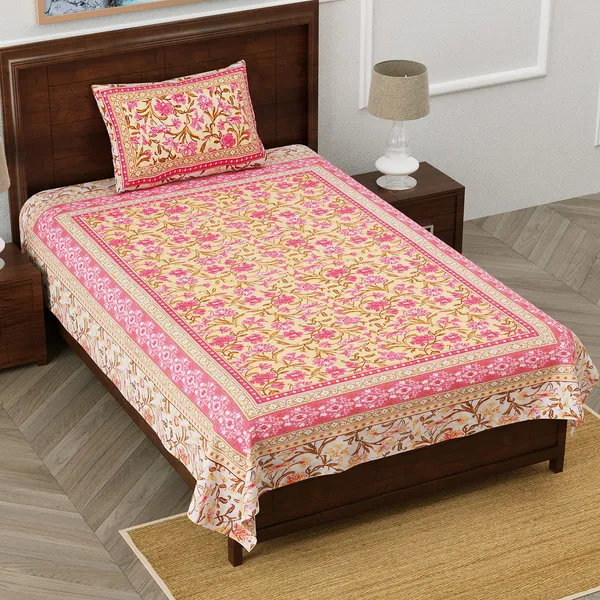 Mustard_Cotton_Single_Bedsheet_With_1_Pillow_Cover_For_Home_Decor
