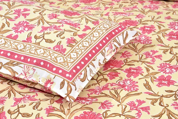 Mustard_Cotton_Single_Bedsheet_With_1_Pillow_Cover_For_Home_Decor