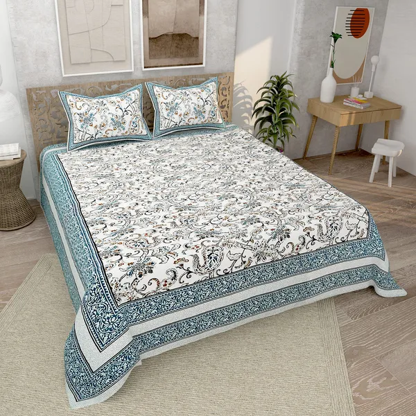 Sea_Green_Pure_Cotton_Jaipuri_Rajasthani_Design_Bedsheet_With_2_Pillow_Covers_For_Home_Decor