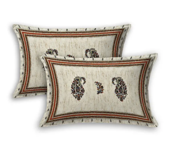 Beige_Paisley_Printed_Cotton_Bedsheet_Set_with_2_Pillow_Covers_�_Soft_Double_Bed_Bedding