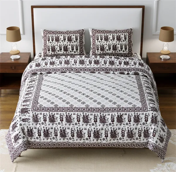 Black_Traditional_Printed_Cotton_Bedsheet_Set_with_2_Pillow_Covers_�_Soft_Double_Bed_Bedding