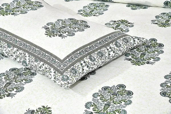 Green_Pure_Cotton_Jaipuri_Rajasthani_Design_Bedsheet_With_2_Pillow_Covers_For_Home_Decor