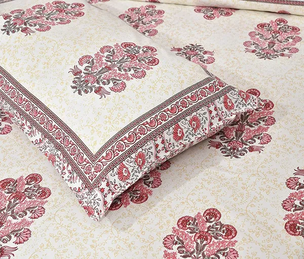 Pink_Pure_Cotton_Jaipuri_Rajasthani_Design_Bedsheet_With_2_Pillow_Covers_For_Home_Decor